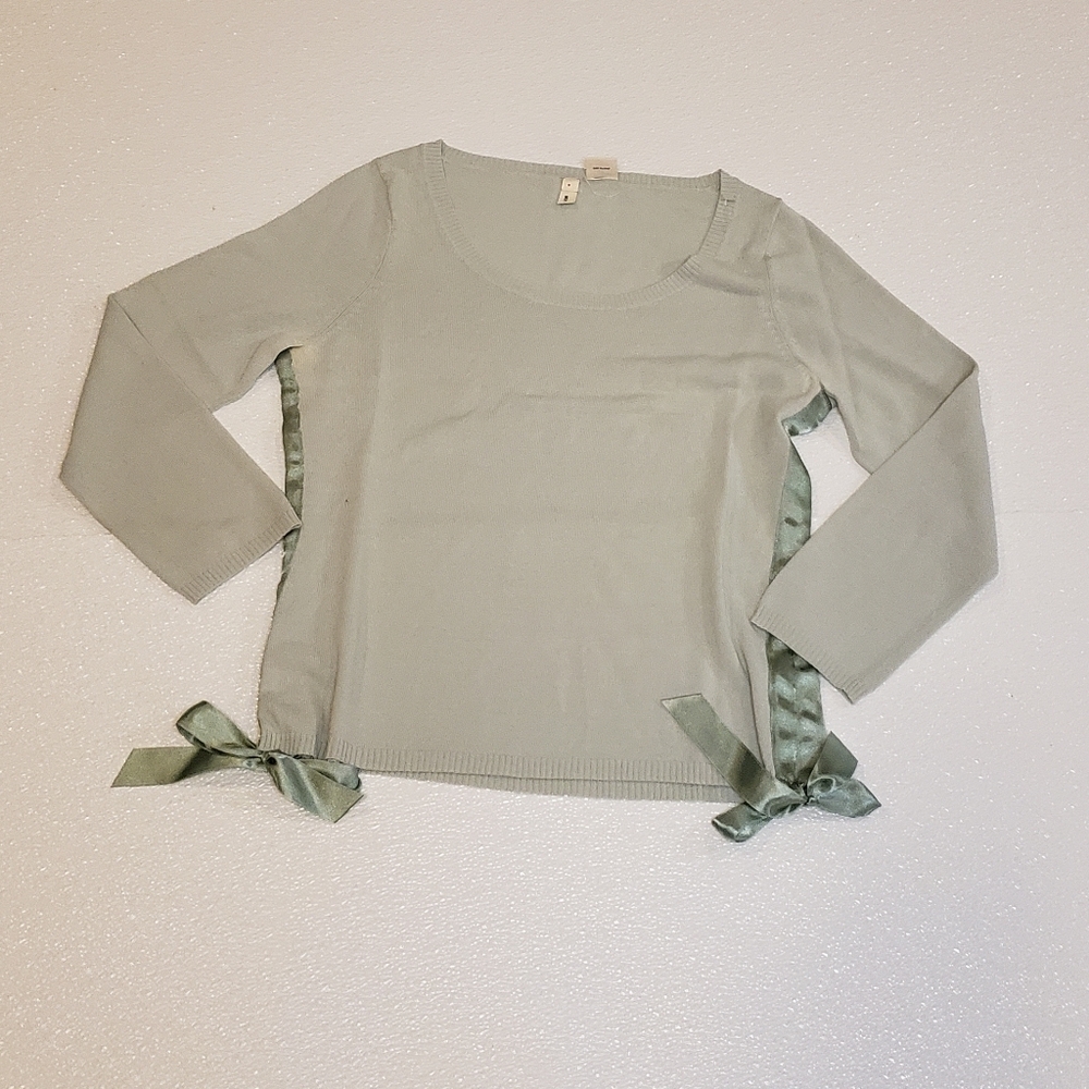 MOTH Green Satin Side Top